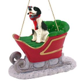 Pointer - Black & White - Sleigh Ride Ornament