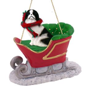 Japanese Chin - Black & White - Sleigh Ride Ornament