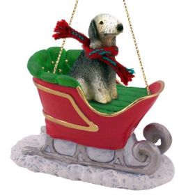 Bedlington Terrier - Sleigh Ride Ornament