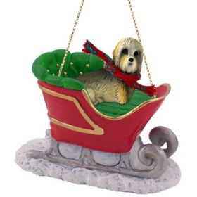 Dandie Dinmont - Sleigh Ride Ornament