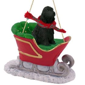 English Cocker Spaniel - Black - Sleigh Ride Ornament