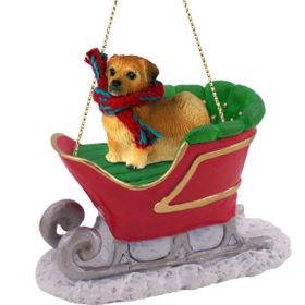 Tibetan Spaniel - Sleigh Ride Ornament