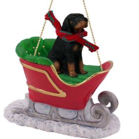 Black & Tan Coonhound - Sleigh Ride Ornament