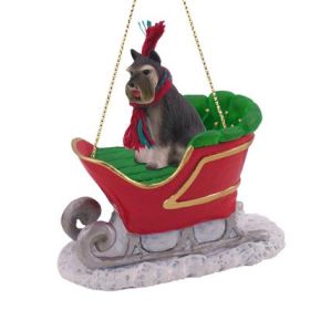 Schnauzer - Gray - Sleigh Ride Ornament