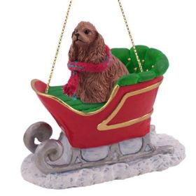 Cocker Spaniel - Brown - Sleigh Ride Ornament