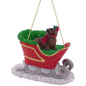 Dachshund - Red - Sleigh Ride Ornament