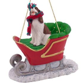 Springer Spaniel - Liver & White - Sleigh Ride Ornament