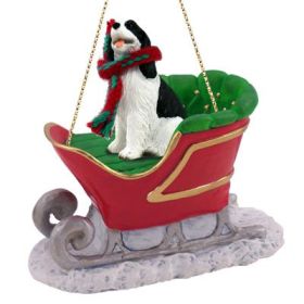 Springer Spaniel - Black & White - Sleigh Ride Ornament