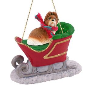 Shih Tzu - Tan - Sleigh Ride Ornament