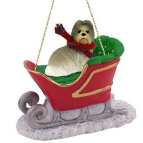 Shih Tzu - Mixed - Sleigh Ride Ornament