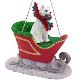 Samoyed - Sleigh Ride Ornament