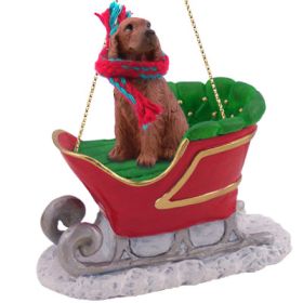 Irish Setter - Sleigh Ride Ornament