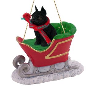 Brussels Griffon - Black - Sleigh Ride Ornament