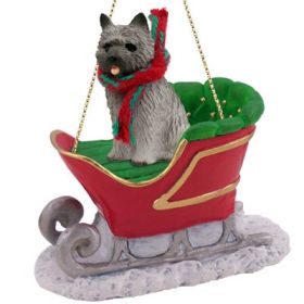 Cairn Terrier - Gray - Sleigh Ride Ornament