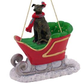 Greyhound - Blue - Sleigh Ride Ornament