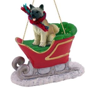 Akita - Fawn - Sleigh Ride Ornament