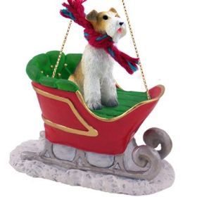 Wire Hair Fox Terrier - Sleigh Ride Ornament