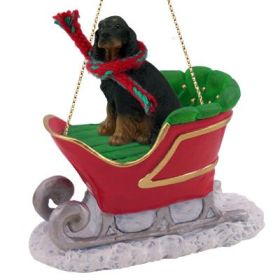 Gordon Setter - Sleigh Ride Ornament