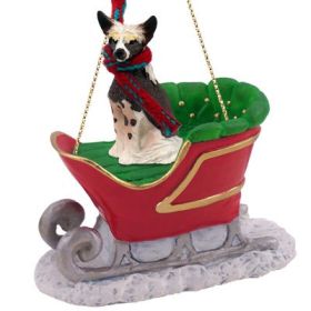 Chinese Crested - Sleigh Ride Ornament