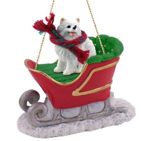 American Eskimo - Miniature - Sleigh Ride Ornament