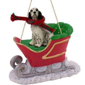 English Setter - Blue Belton - Sleigh Ride Ornament