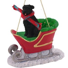 Bouvier des Flandres - Uncropped - Sleigh Ride Ornament