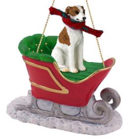 Whippet - Brindle & White - Sleigh Ride Ornament