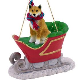 Shiba Inu - Sleigh Ride Ornament