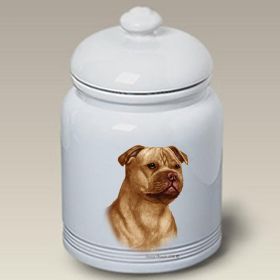 Staffordshire Bull Terrier - Orange - Best of Breed Ceramic Treat Jar