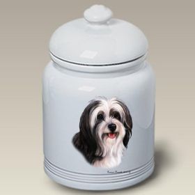 Tibetan Terrier - Black and White - Best of Breed Ceramic Treat Jar