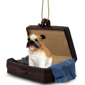 Bulldog - "Traveling Companion" Suitcase Ornament