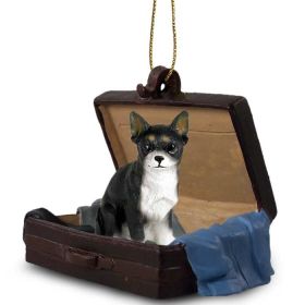 Chihuahua - Black & White - "Traveling Companion" Suitcase Ornament