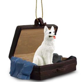 German Shepherd - White - "Traveling Companion" Suitcase Ornament