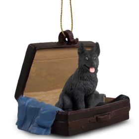 German Shepherd - Black - "Traveling Companion" Suitcase Ornament