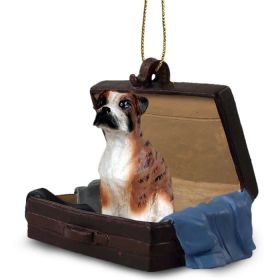 Boxer - Brindle - Uncropped - "Traveling Companion" Suitcase Ornament