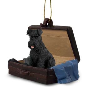 Schnauzer - Black - Uncropped - "Traveling Companion" Suitcase Ornament