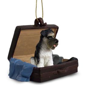 Schnauzer - Gray - Uncropped - "Traveling Companion" Suitcase Ornament