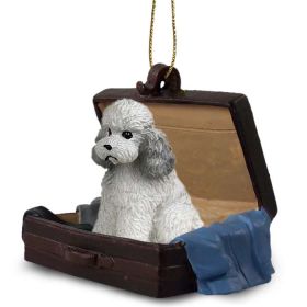 Poodle - Sport Cut - Gray - "Traveling Companion" Suitcase Ornament