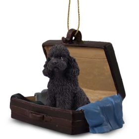 Poodle - Sport Cut - Black - "Traveling Companion" Suitcase Ornament