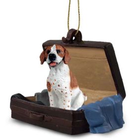 Pointer - Brown & White - "Traveling Companion" Suitcase Ornament