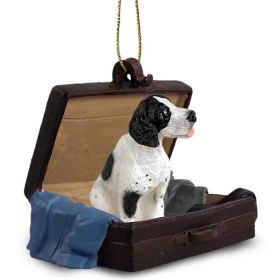 Pointer - Black & White - "Traveling Companion" Suitcase Ornament