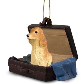 English Cocker Spaniel - Blonde - "Traveling Companion" Suitcase Ornament