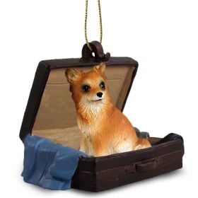 Chihuahua - Longhaired - "Traveling Companion" Suitcase Ornament