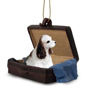 Cocker Spaniel - Brown & White - "Traveling Companion" Suitcase Ornament