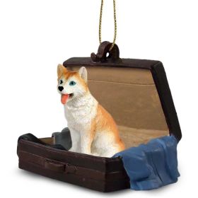 Siberian Husky - Red - Blue Eyes - "Traveling Companion" Suitcase Ornament