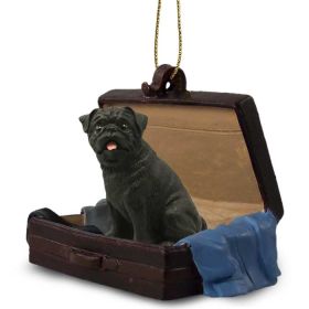 Pug - Black - "Traveling Companion" Suitcase Ornament