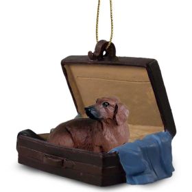 Dachshund - Red - "Traveling Companion" Suitcase Ornament