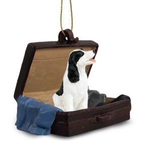 Springer Spaniel - Black & White - "Traveling Companion" Suitcase Ornament