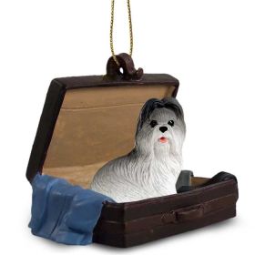 Shih Tzu - Gray & White - "Traveling Companion" Suitcase Ornament