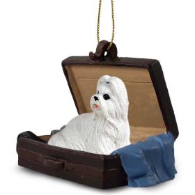 Shih Tzu - White - "Traveling Companion" Suitcase Ornament